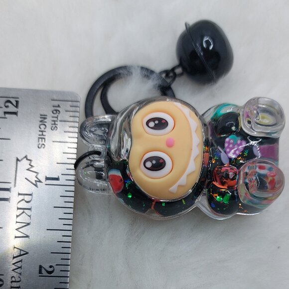 2/$19 Labubu Flowing Sand Exquisite black keychain with bell - Picture 8 of 9
